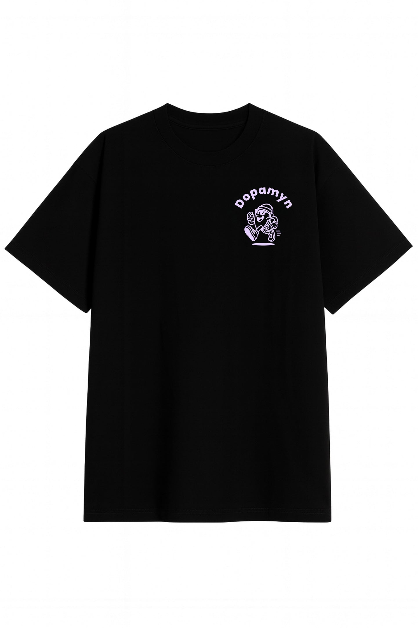 Playera oversize negra unisex con estampado deportivo Work Life Running Athletics de DOPAMYN