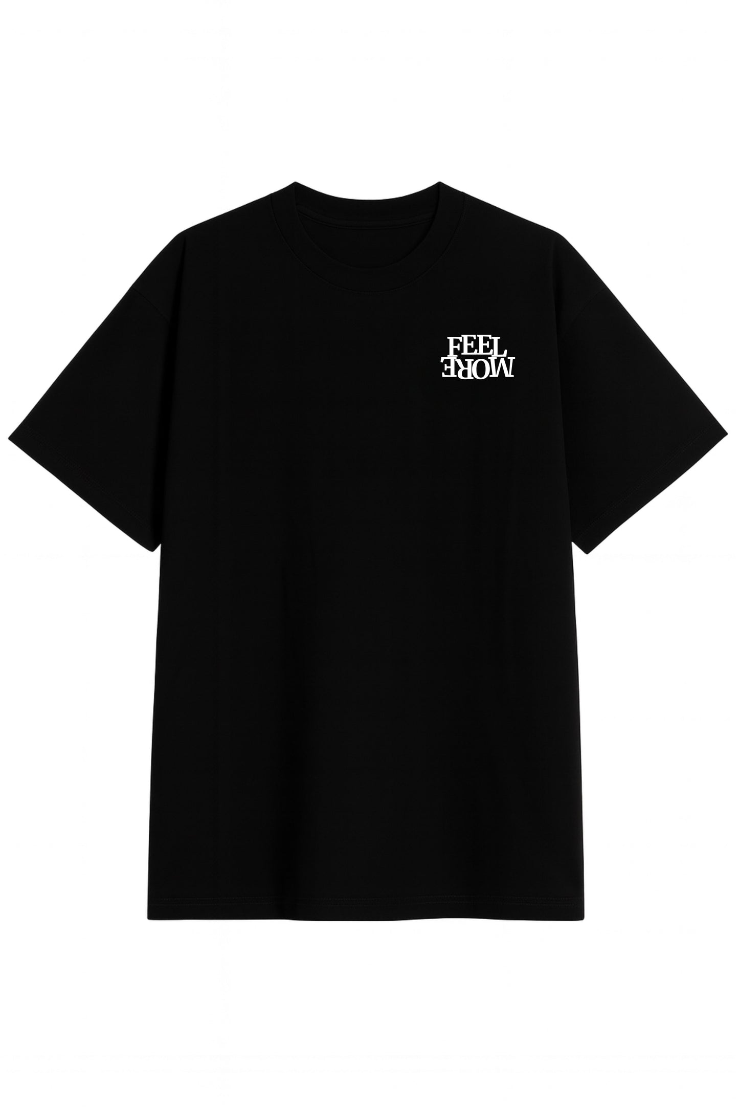 Playera negra oversize unisex con estampado Feel More DOPAMYN handmade