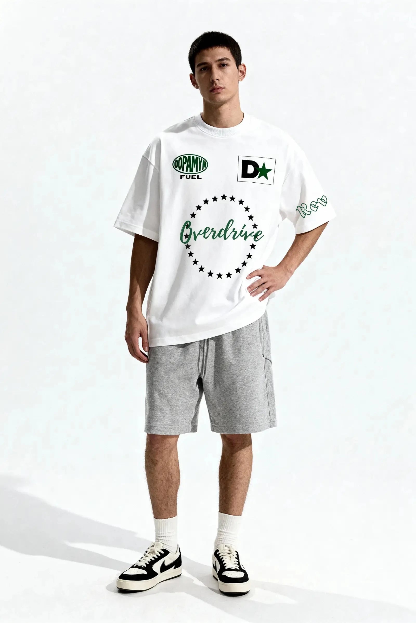 Playera Overdrive Oversized Tee unisex con estampado digital Dopamyn vista frontal