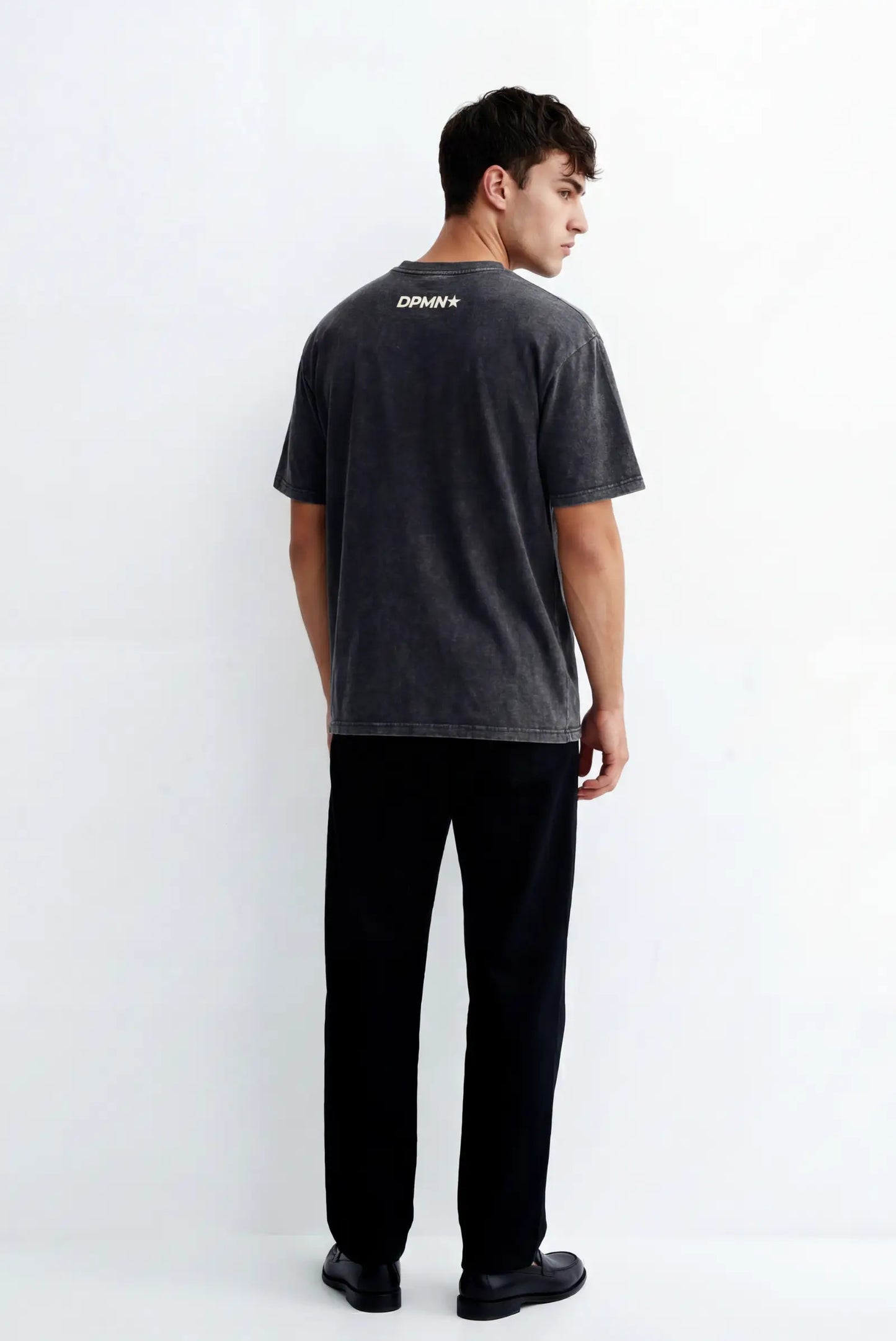 Peace Oversized Tee — Acid Washed Black