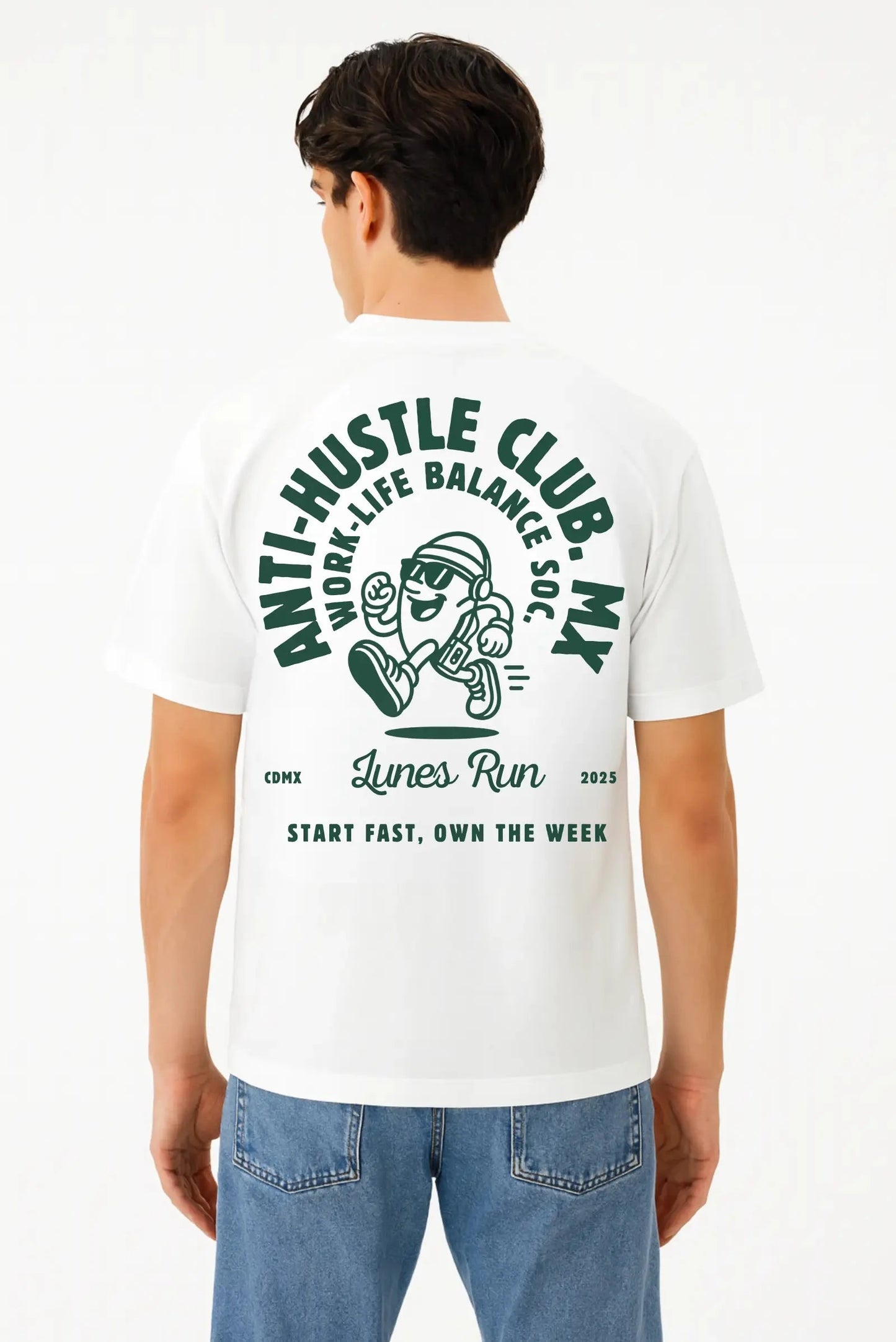 Anti-Hustle Oversized Tee Blanca DOPAMYN