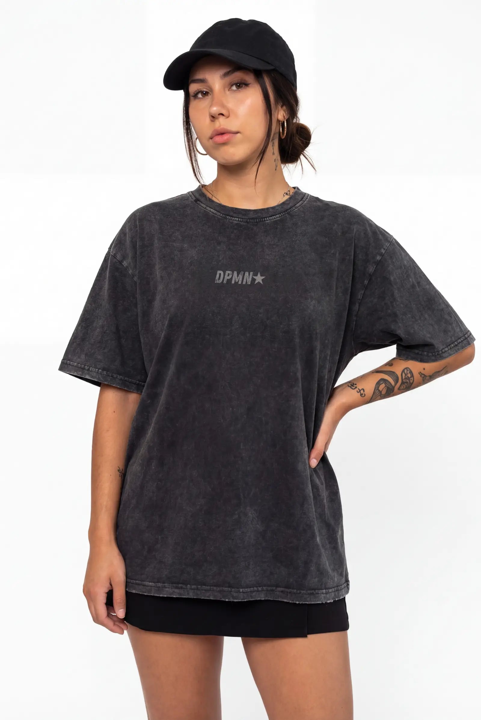 DPMN Oversized Tee — Washed Black DOPAMYN