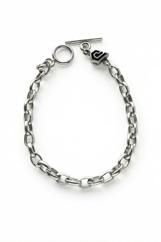 Pulsera unisex de eslabón grande en plata esterlina, modelo Orbit de Dopamyn