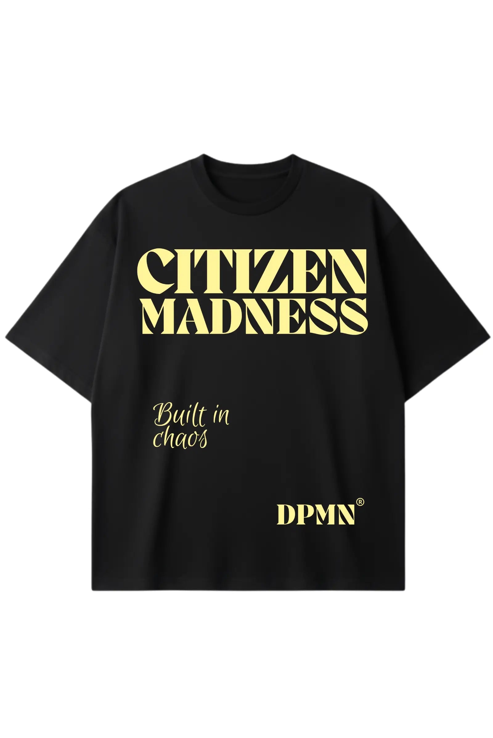 Playera Dopamyn Citizen Madness estilo streetwear corte relajado oversized