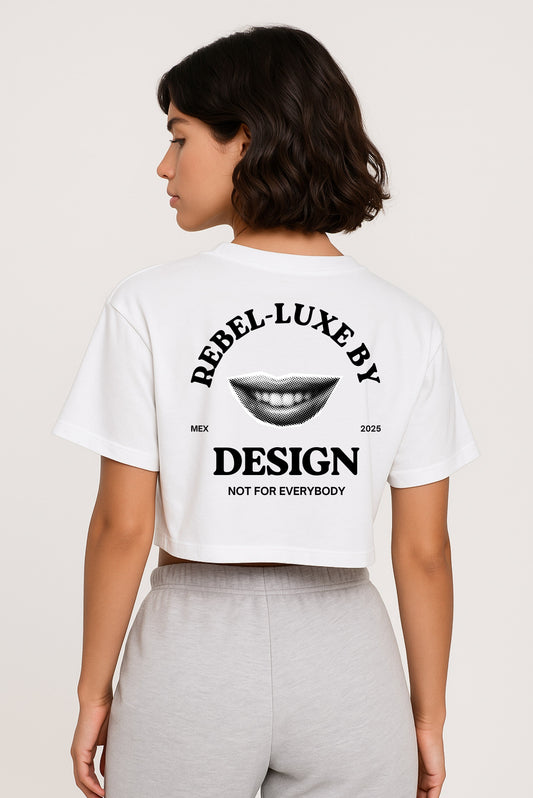 Crop top blanco ajustado Rebel Luxe By Design DOPAMYN
