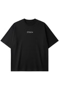 Playera DPMN oversized tee negra logo DPMN estrella frontal streetwear unisex