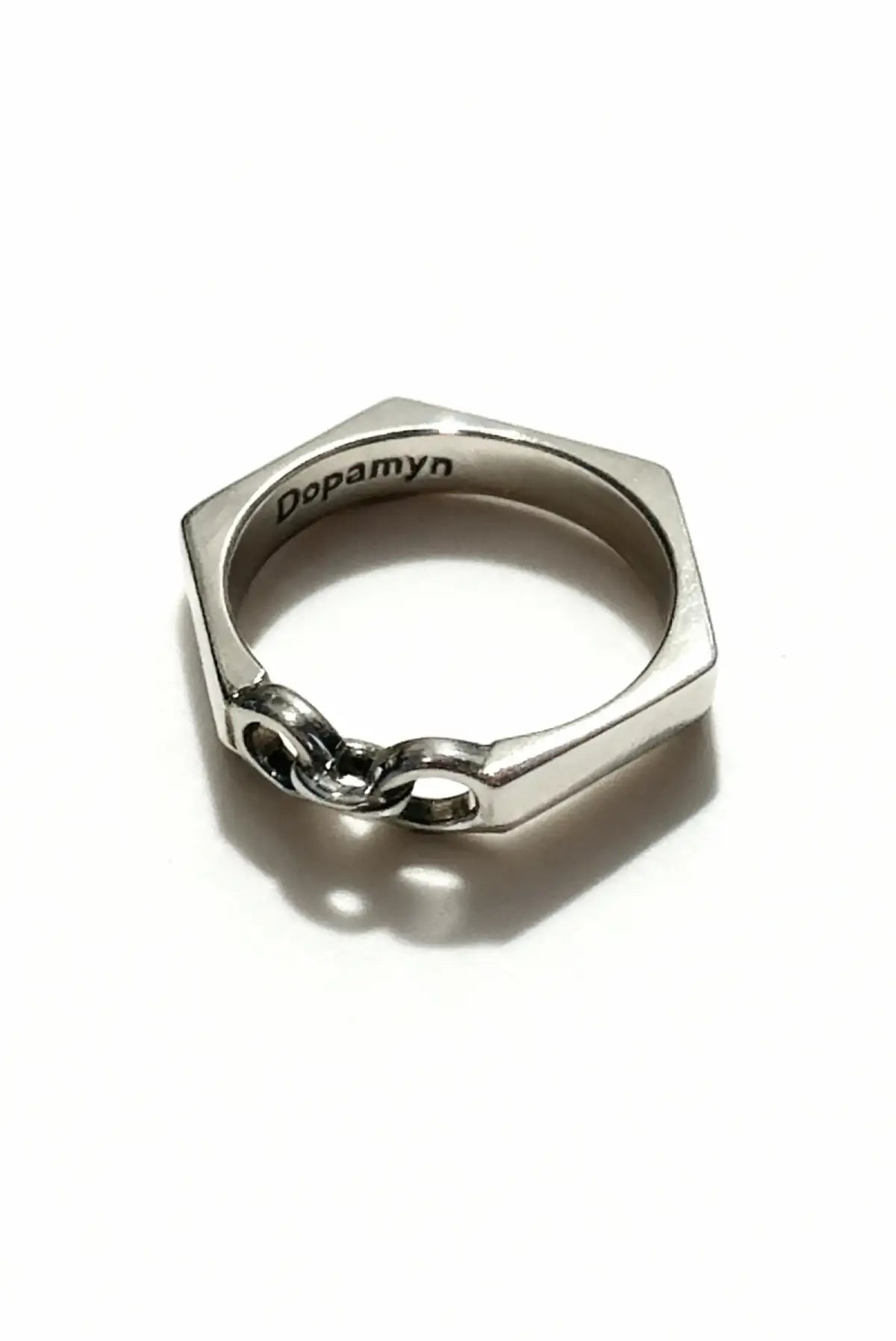 Anillo de eslabones de plata unisex DOPAMYN. Joyería mexicana.