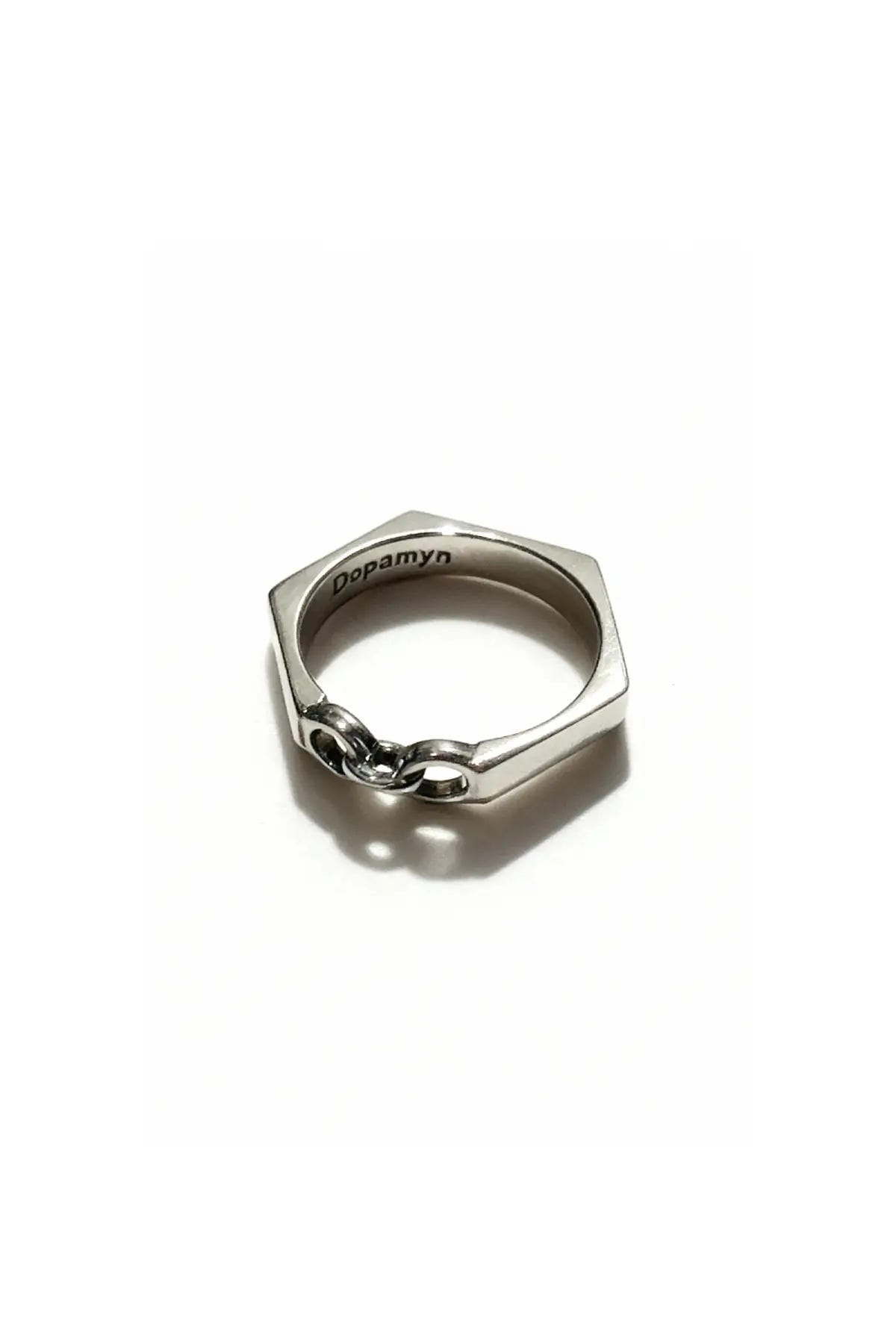 Anillo de eslabones de plata unisex DOPAMYN. Joyería mexicana.