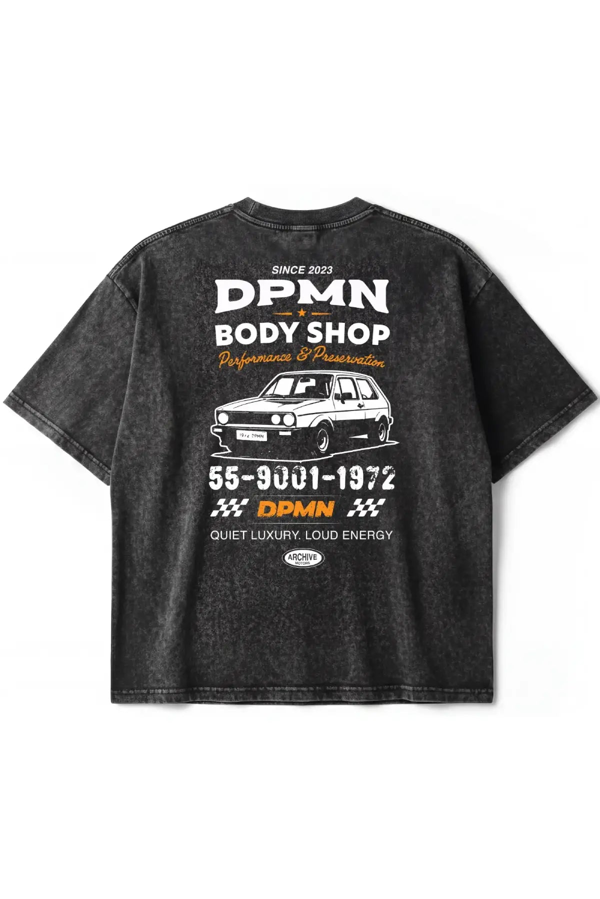 Archive Motors Semi Oversized Tee — Washed Black