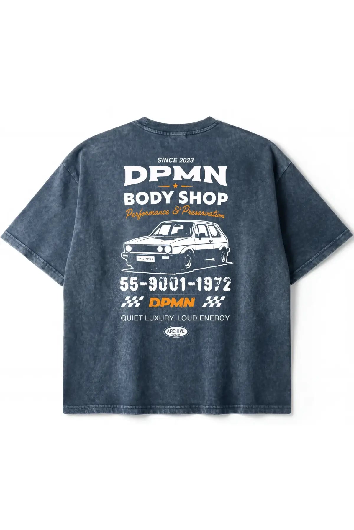 Archive Motors Semi Oversized Tee — Washed Blue