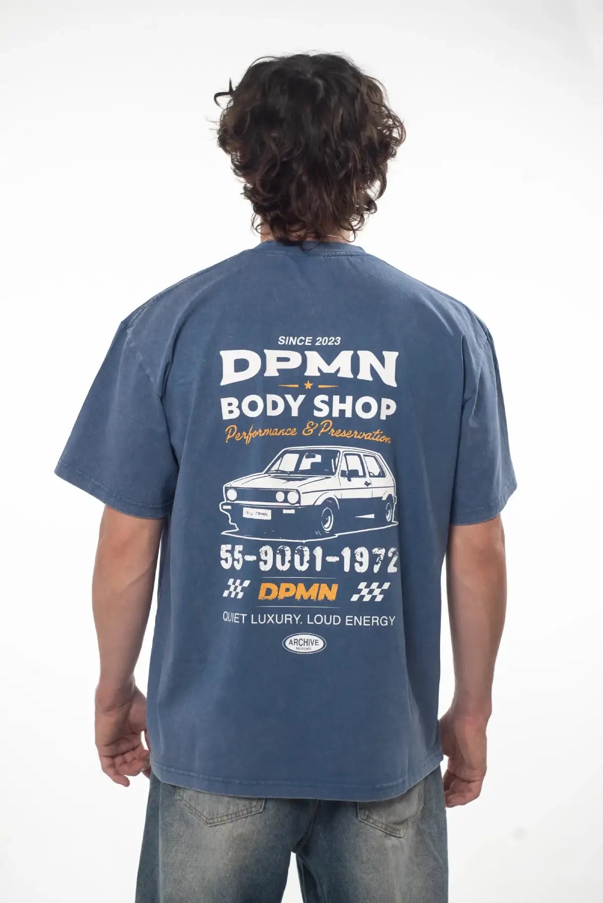 Archive Motors Semi Oversized Tee — Washed Blue