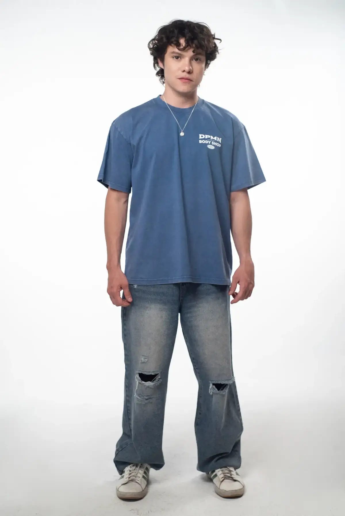 Archive Motors Semi Oversized Tee Washed Blue, detalle del estampado