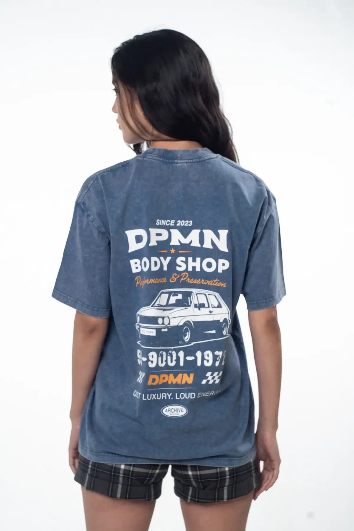 Archive Motors Semi Oversized Tee — Washed Blue