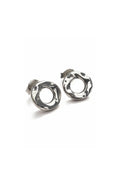 Aretes Eclipse de plata .950 joyería artesanal minimalista y unisex dopamyn