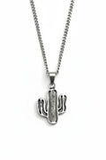 Collar cactus en plata esterlina para mujer u hombre, diseño artesanal y estilo minimalista DOPAMYN