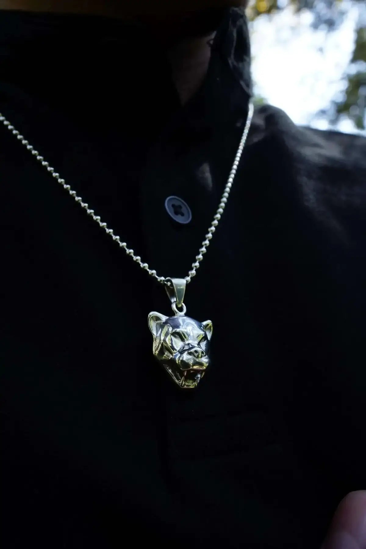 Collar Panther en plata .950 estilo minimalista, artesanal y unisex DOPAMYN