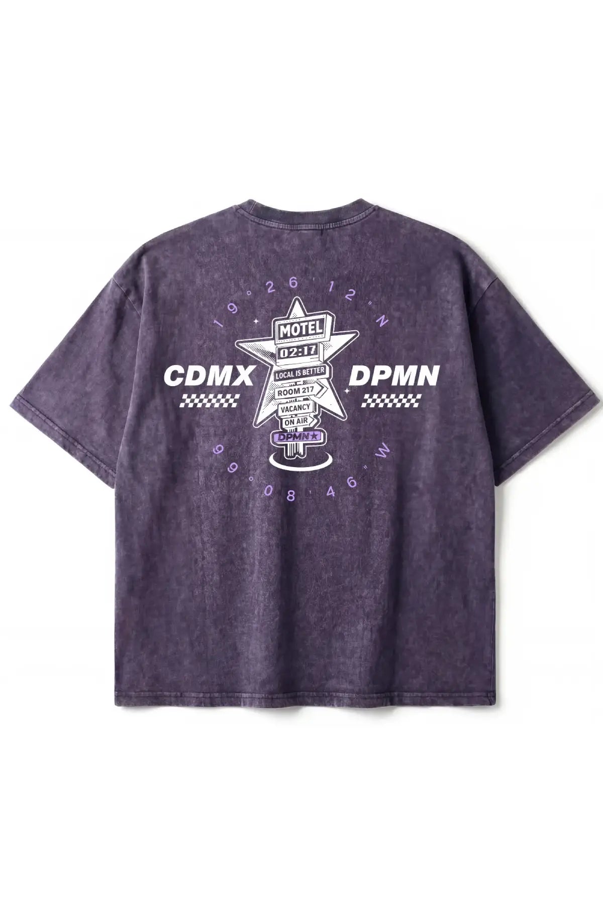 Motel Semi Oversized Tee — Washed Purple