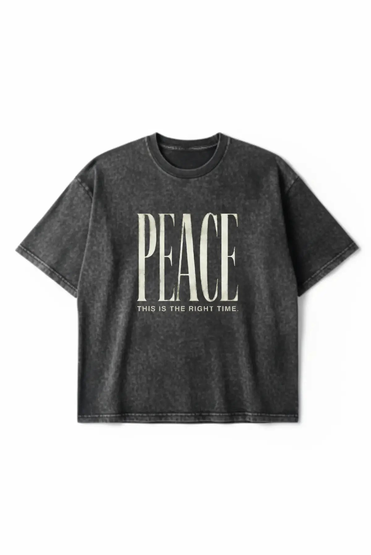 Peace Semi Oversized Tee — Washed Black