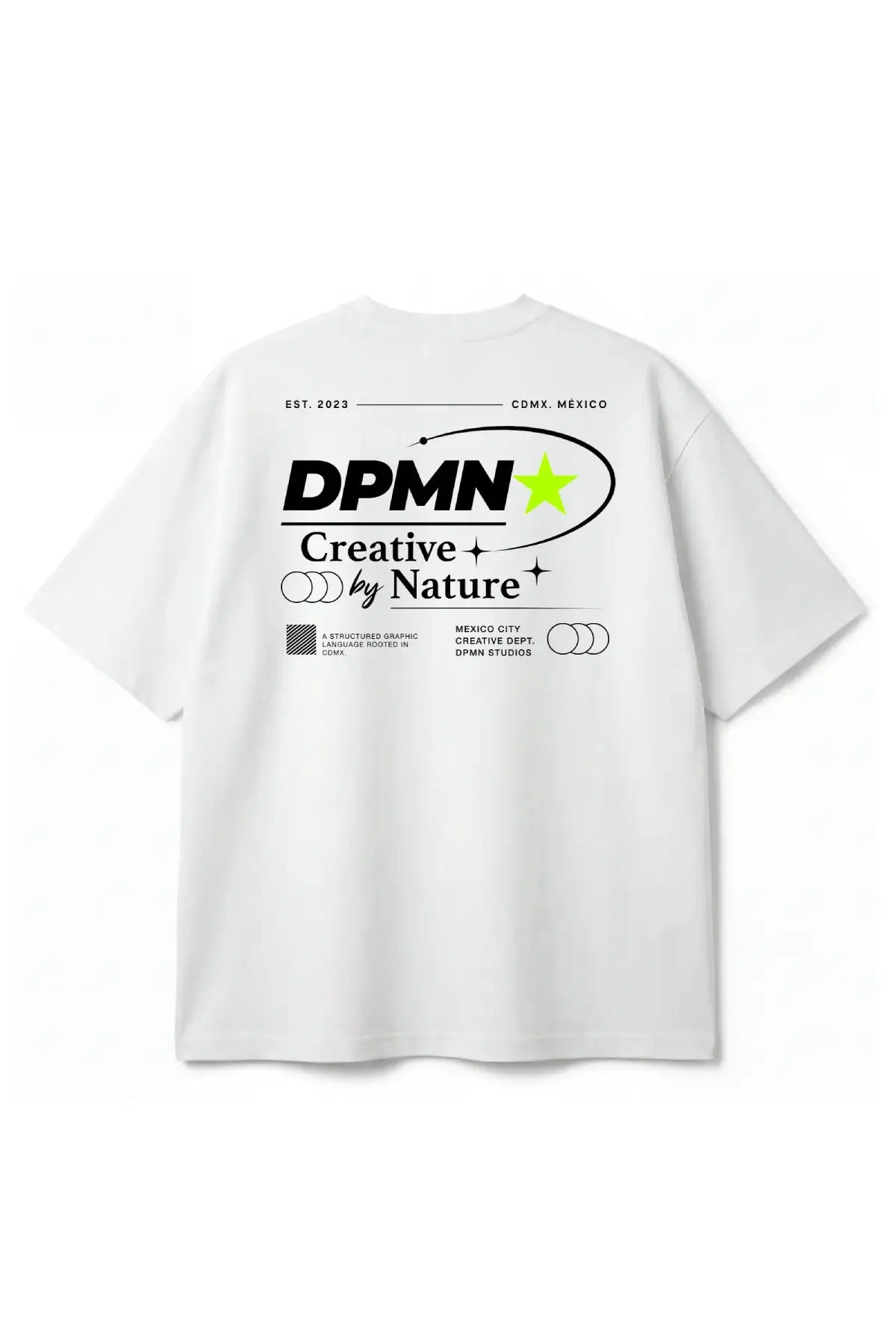 Signature DPMN Oversized Tee Off White, playera unisex DOPAMYN