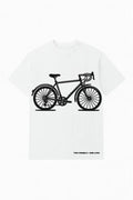 Two Wheels regular tee unisex Dopamyn estampado bicicleta con vista frontal