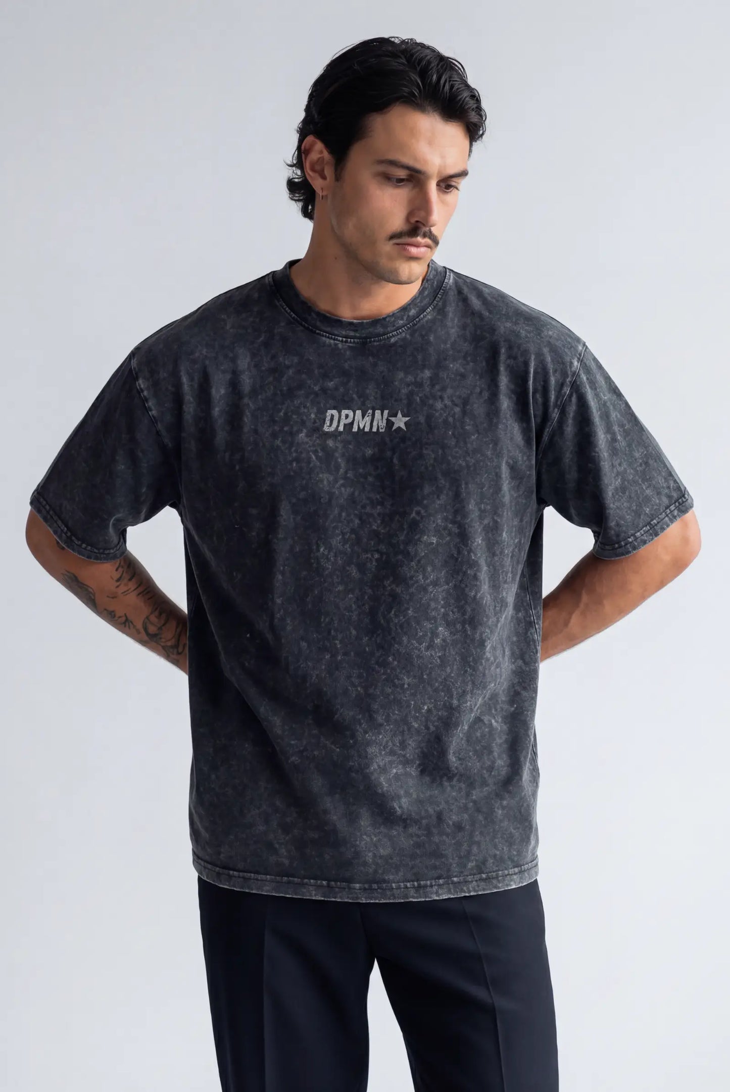 DPMN Oversized Tee — Washed Black DOPAMYN